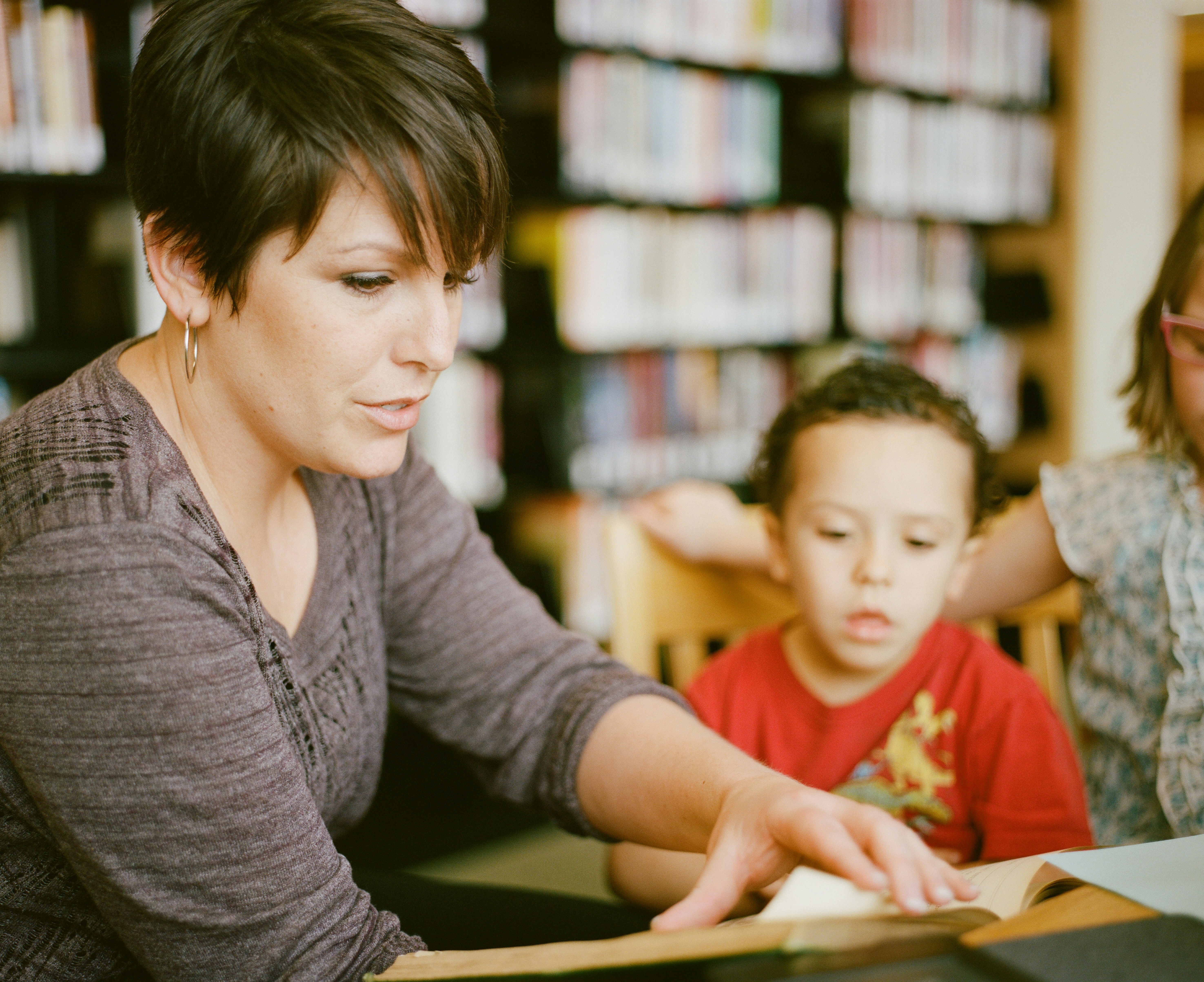 Teacher with student